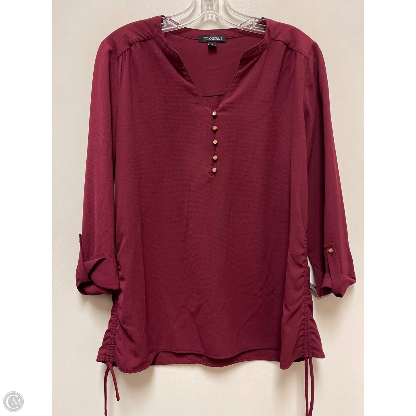 Top Long Sleeve By Roz And Ali In Red, Size: S