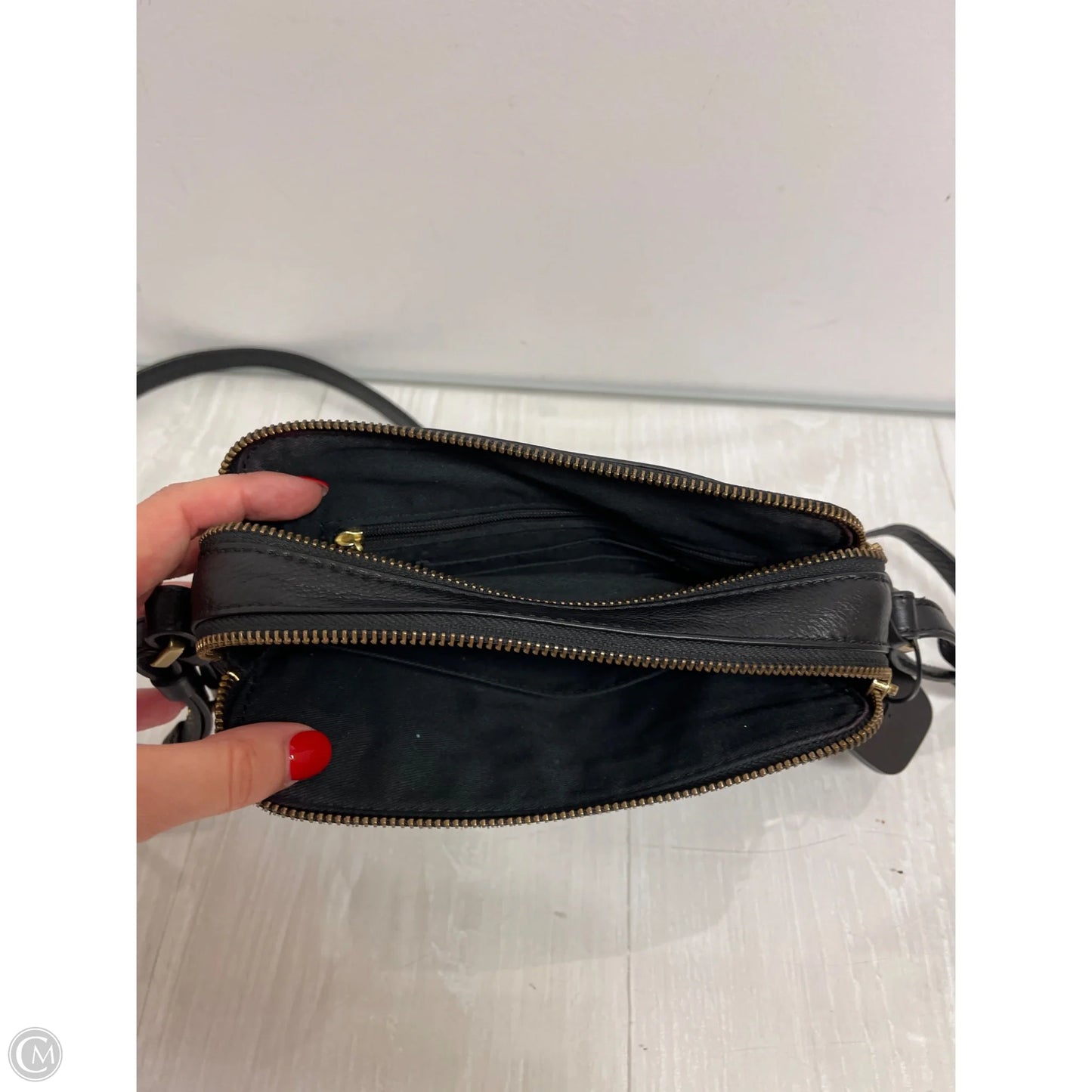 Crossbody Leather By Fossil, Size: Medium