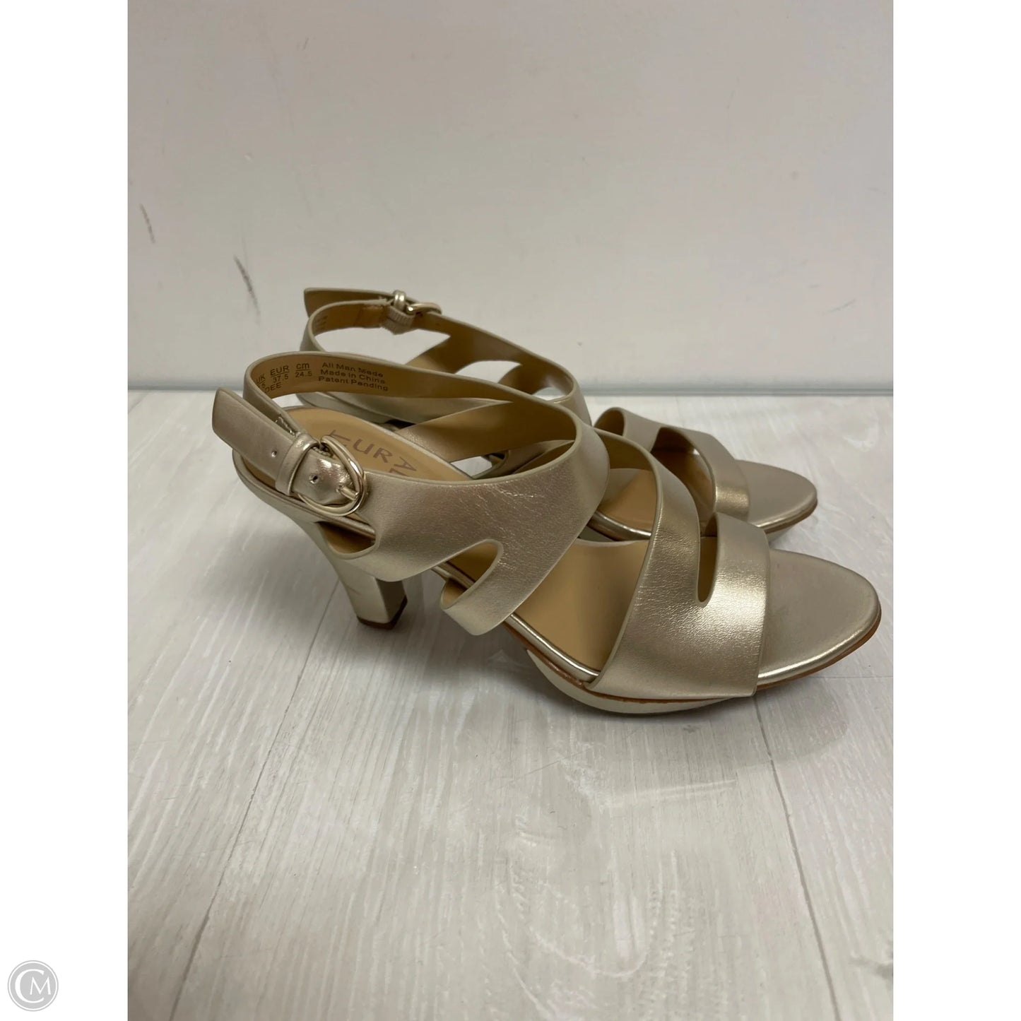 Sandals Heels Block By Naturalizer In Gold, Size: 7.5