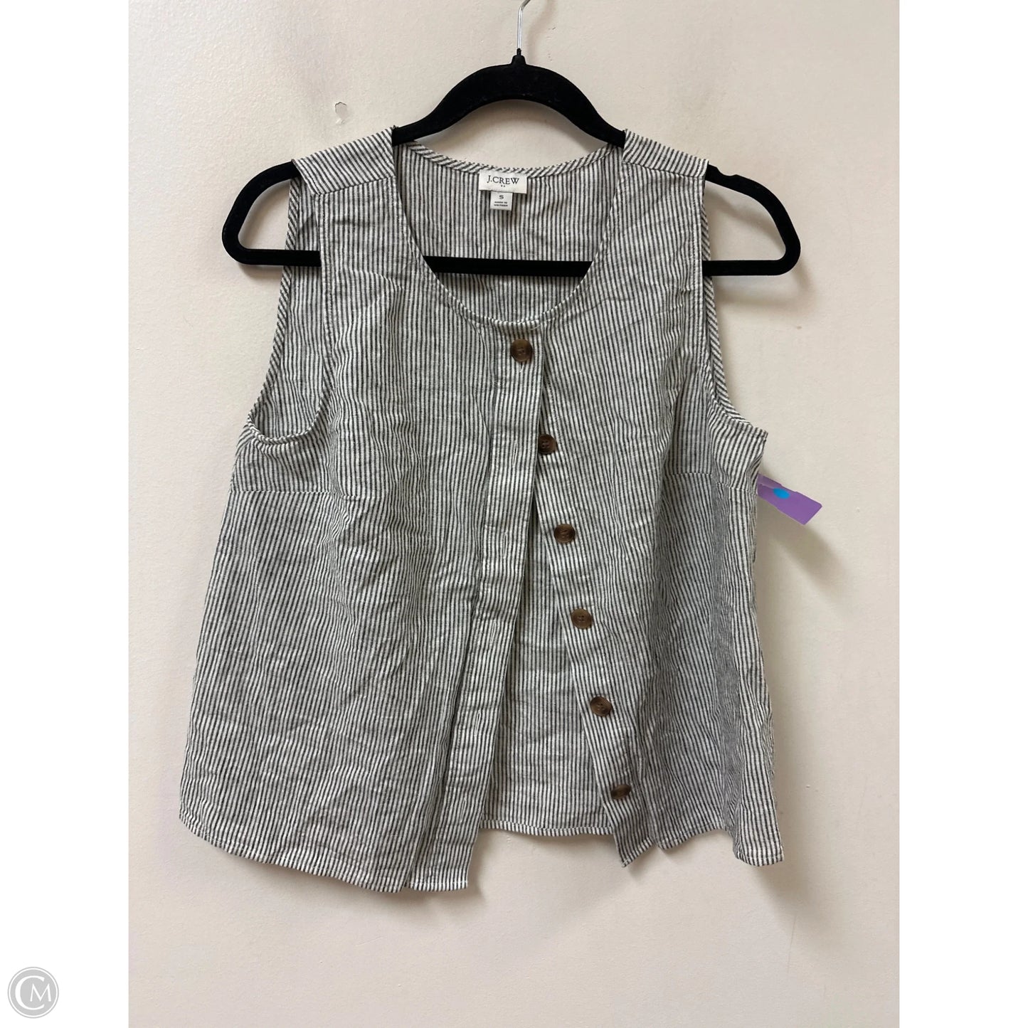 Blouse Sleeveless By J. Crew In Striped Pattern, Size: S