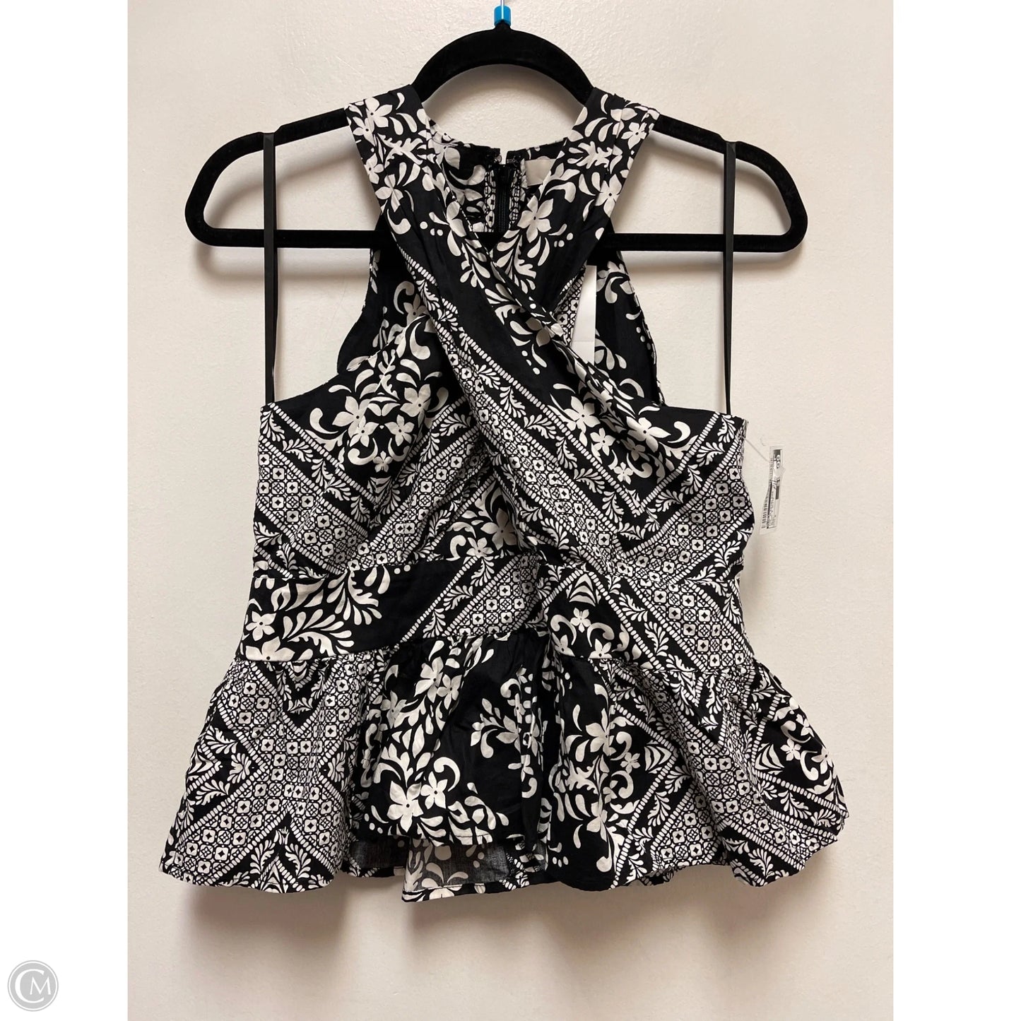 Top Sleeveless By Loft In Black & White, Size: S
