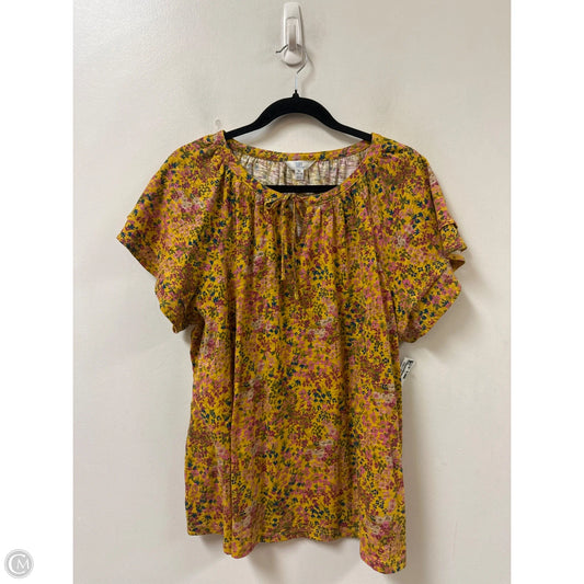 Top Short Sleeve By Time And Tru In Floral Print, Size: Xl
