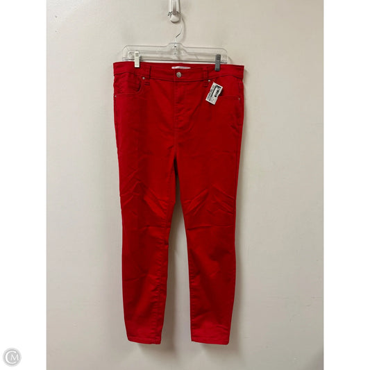 Jeans Skinny By Zenana In Red Denim, Size: 16