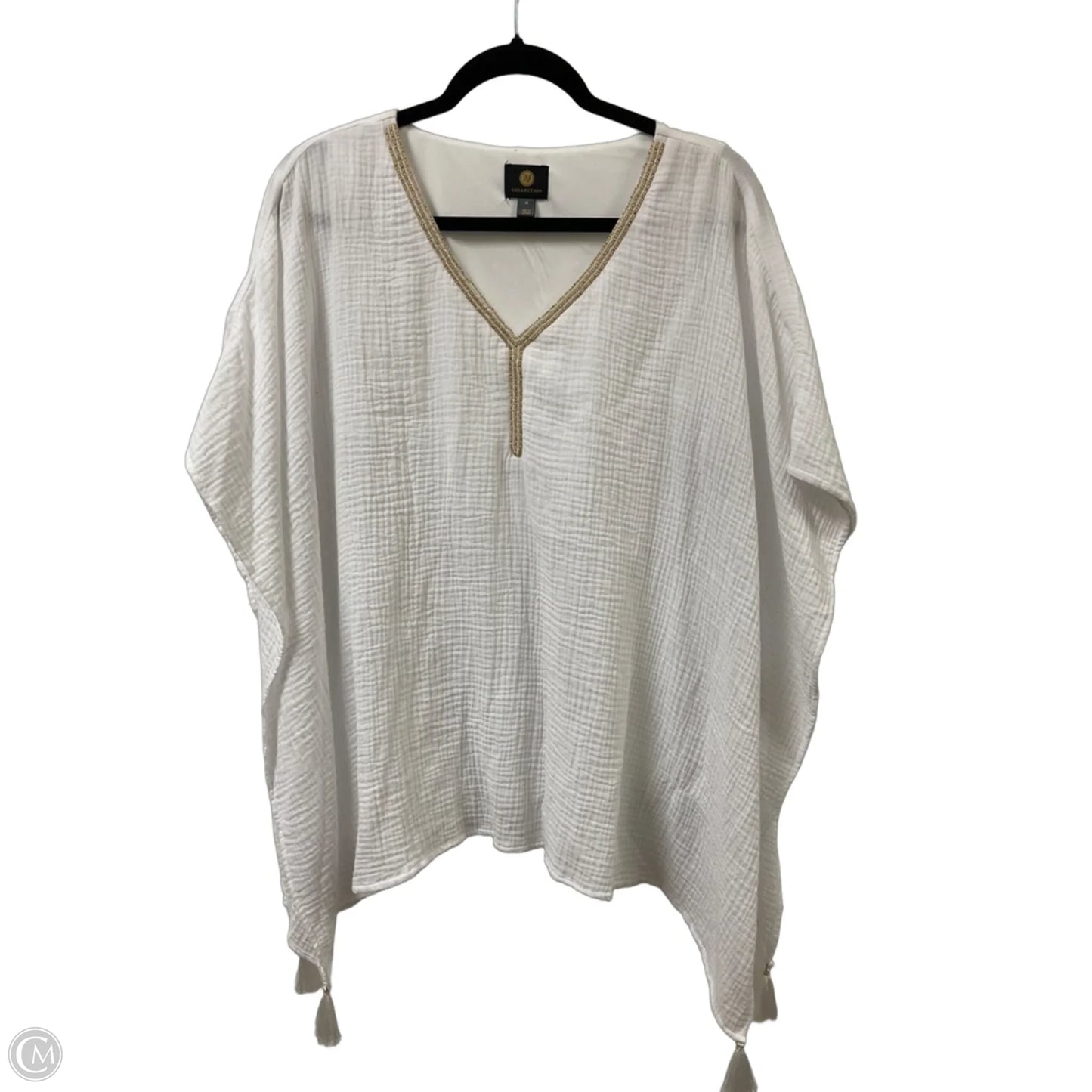Top Short Sleeve By Jm Collections In White, Size: M