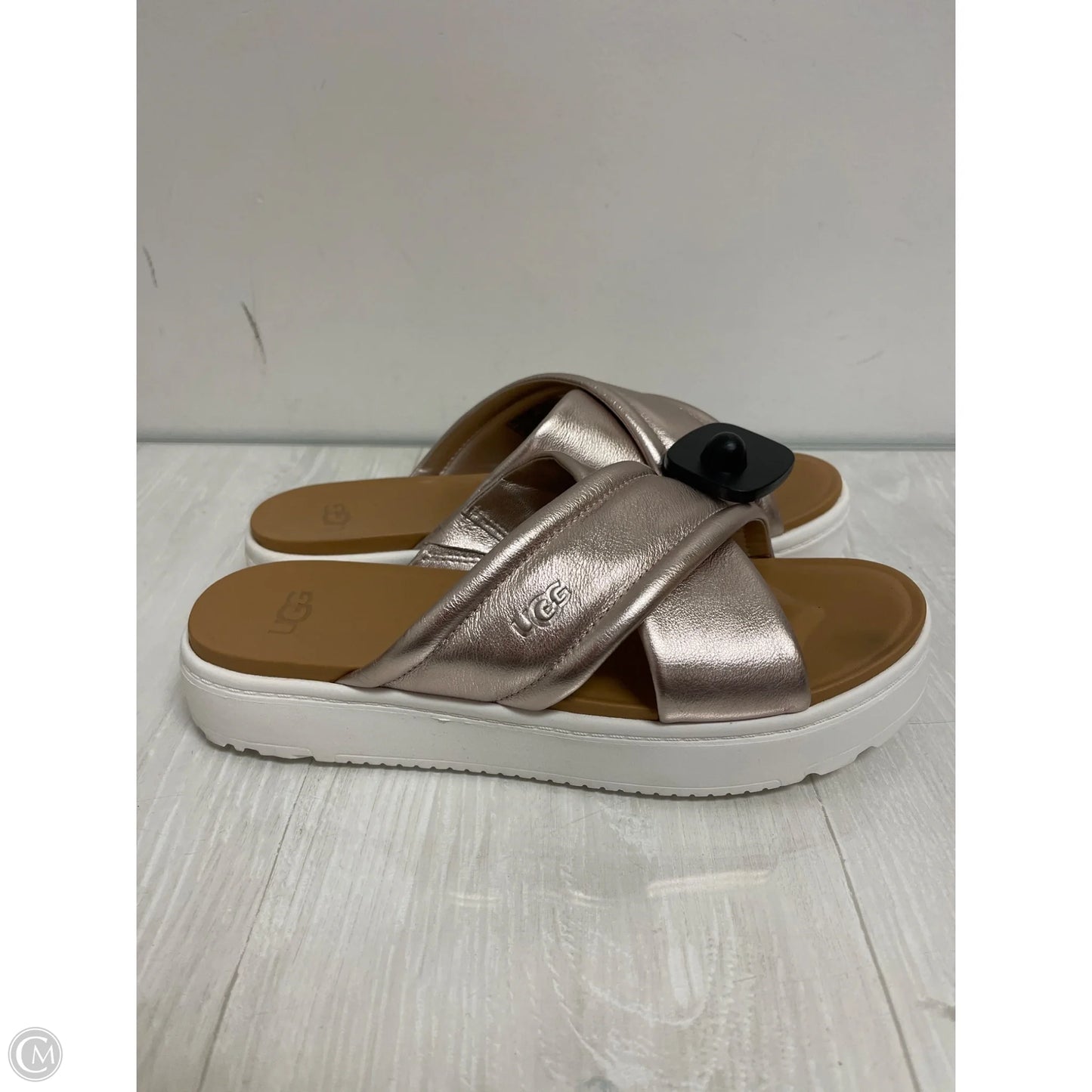 Sandals Designer By Ugg In Rose Gold, Size: 9