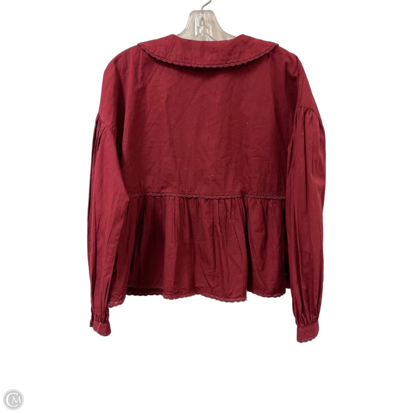 Top Long Sleeve By Calligraphie In Red, Size: M