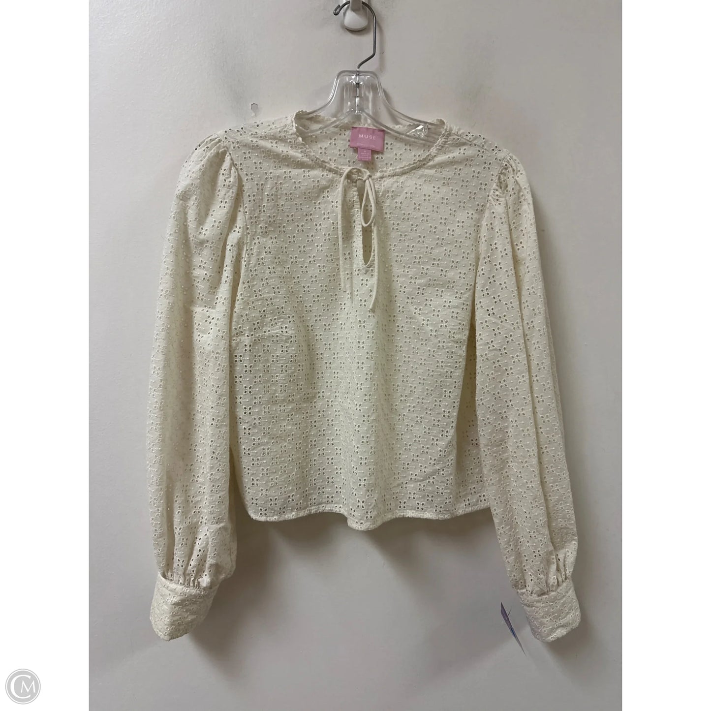 Top Long Sleeve By Muse In Cream, Size: M