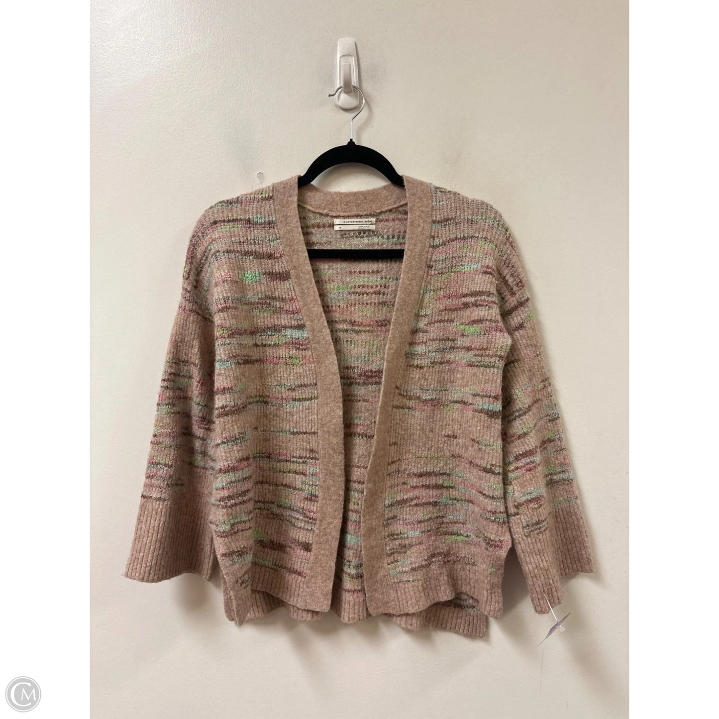 Sweater Cardigan By Anthropologie In Cream & Pink, Size: Xs