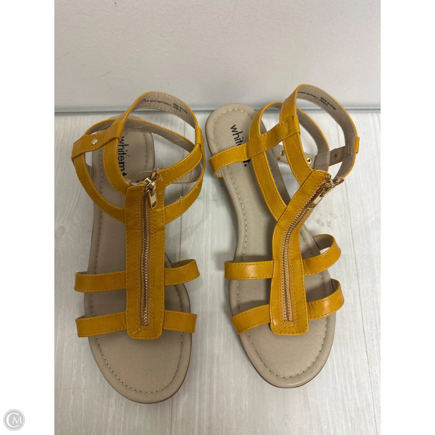 Sandals Flats By White Mountain In Yellow, Size: 10