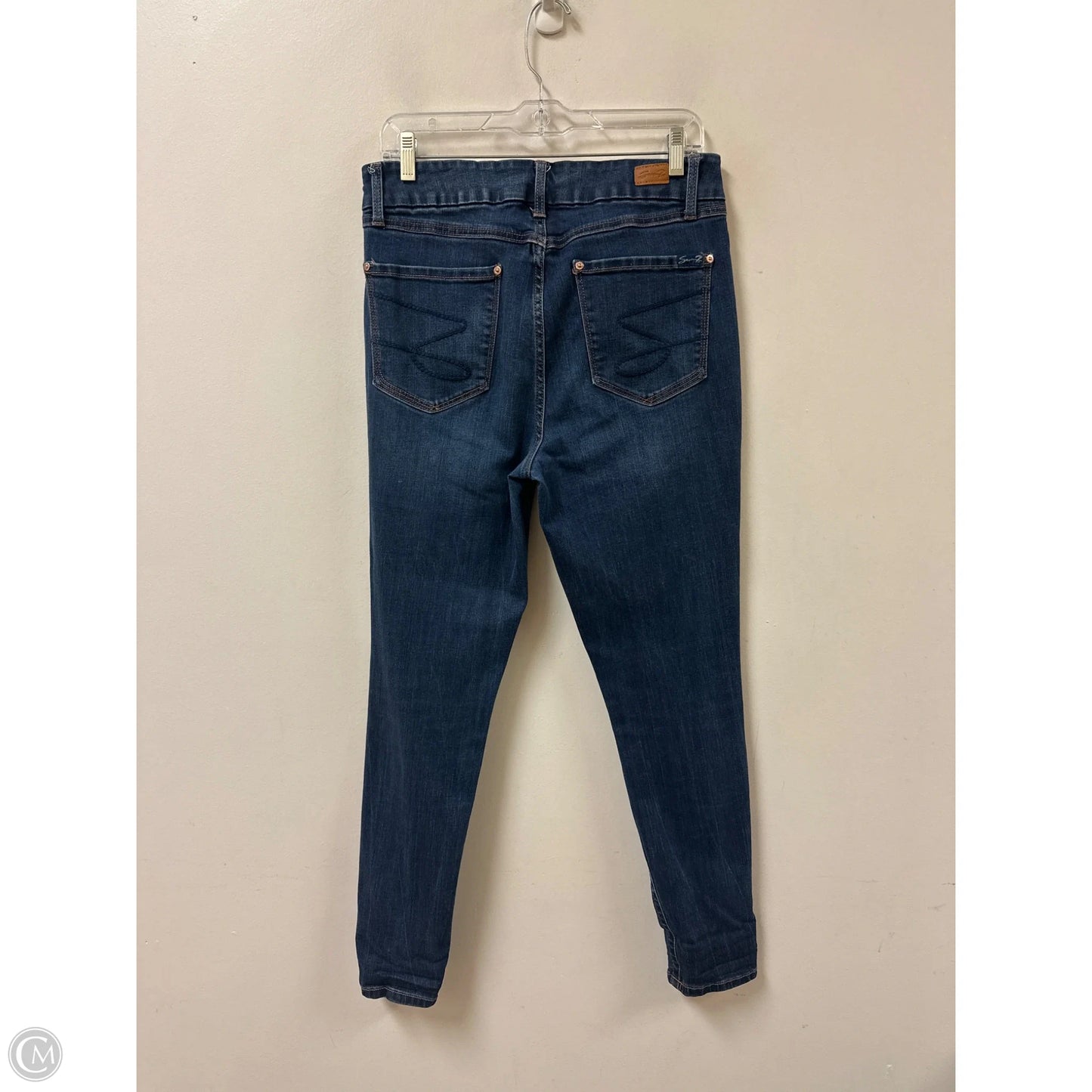 Jeans Cropped By Seven 7 In Blue Denim, Size: 12