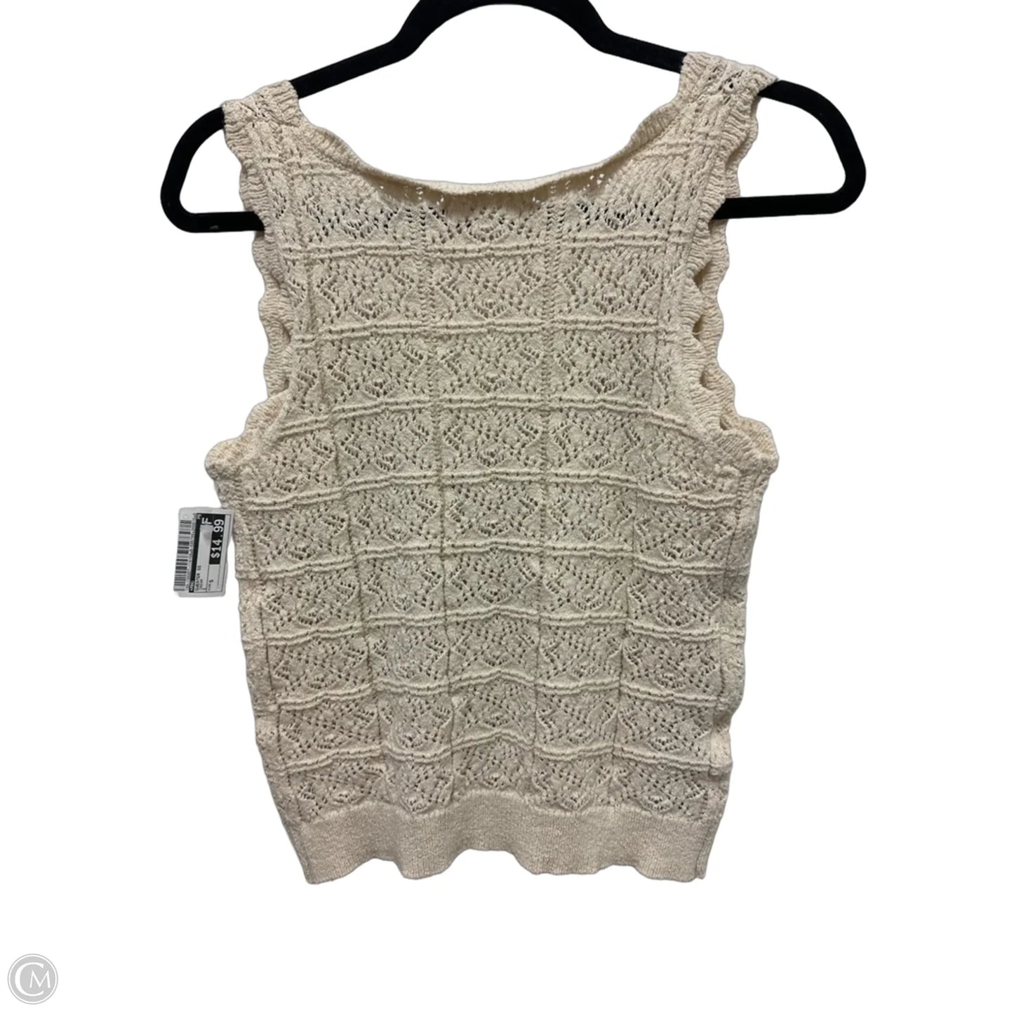 Sweater Short Sleeve By Mng In Cream, Size: S