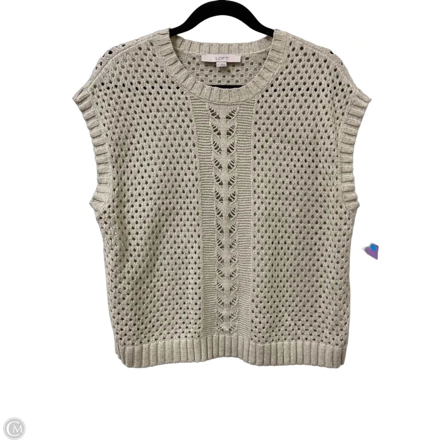Sweater Short Sleeve By Loft In Green, Size: S