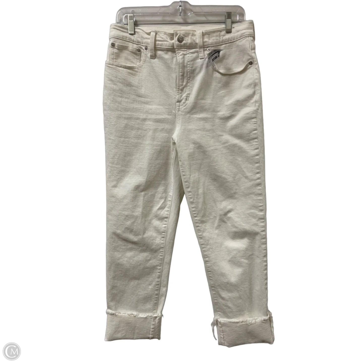 Jeans Cropped By Madewell In White Denim, Size: 8