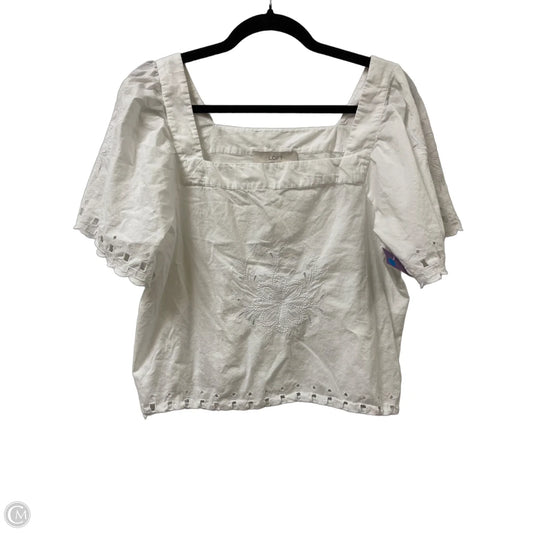 Top Short Sleeve By Loft In White, Size: S