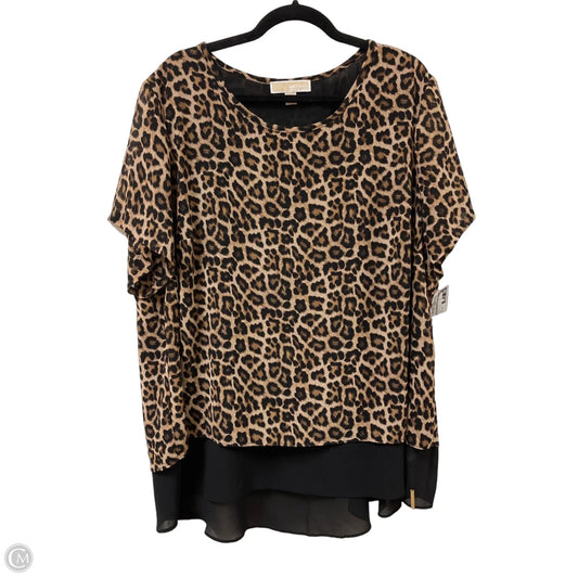 Top Short Sleeve By Michael By Michael Kors In Animal Print, Size: 3x