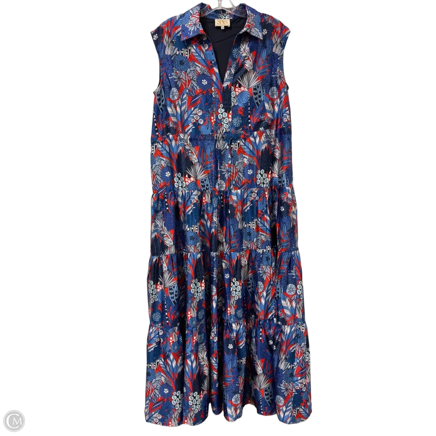 Dress Casual Maxi By Clothes Mentor In Blue & Red, Size: S