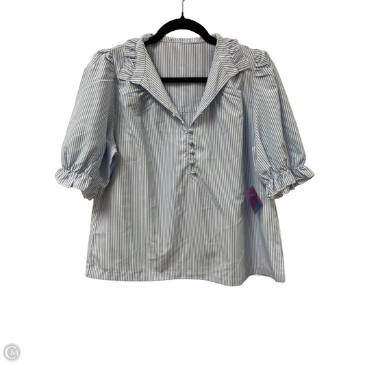 Top Short Sleeve By Clothes Mentor In Blue & White, Size: S