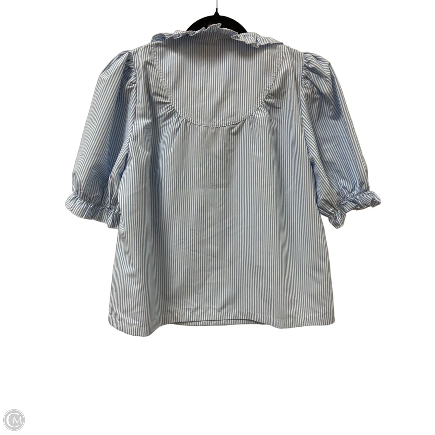Top Short Sleeve By Clothes Mentor In Blue & White, Size: S