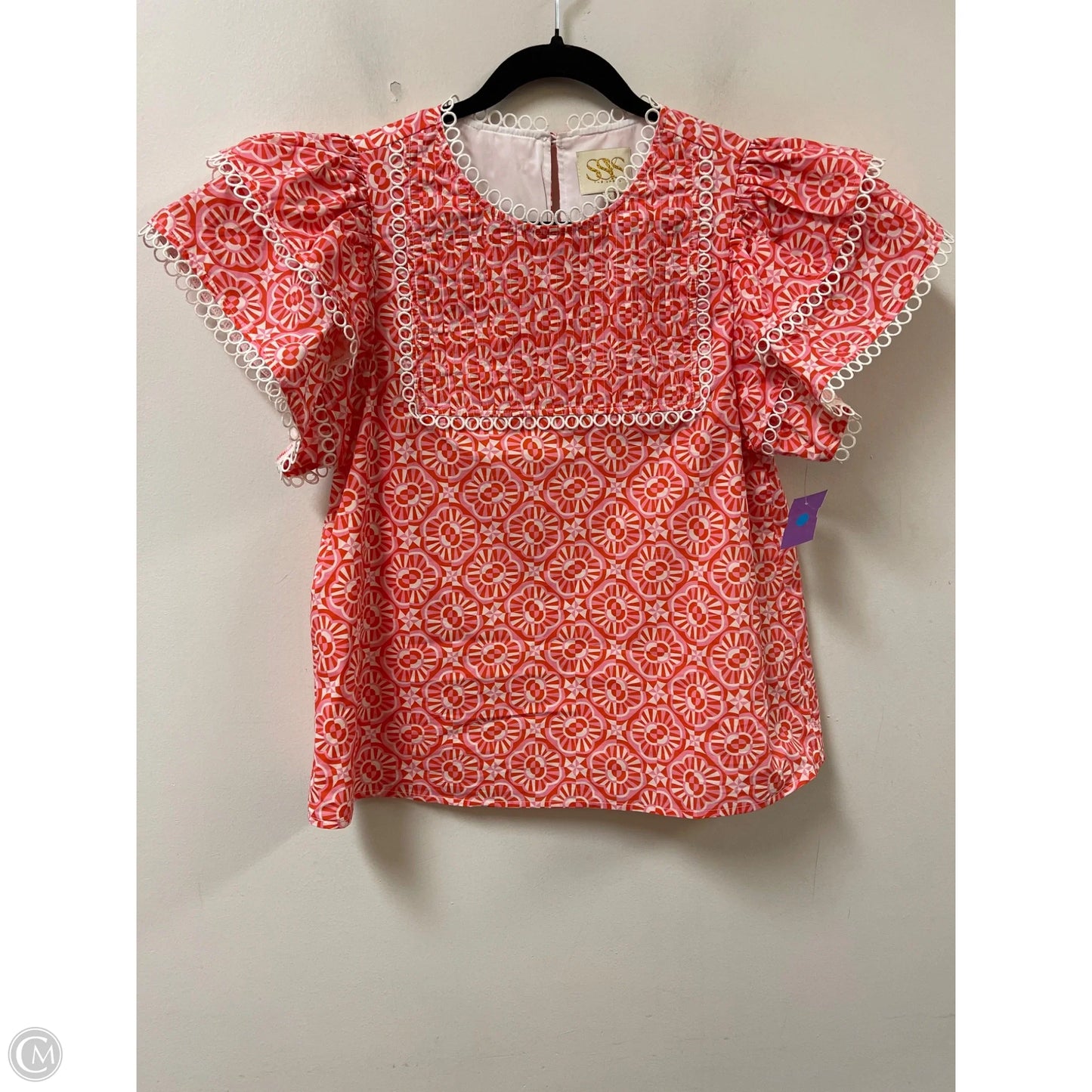 Top Short Sleeve By Clothes Mentor In Orange & Pink, Size: S