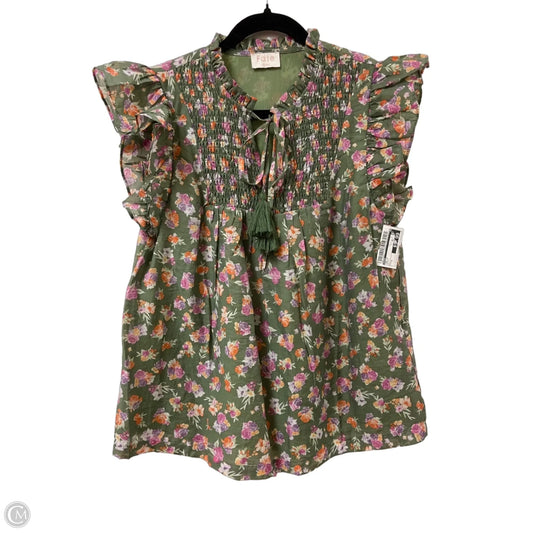 Top Short Sleeve By Fate In Green, Size: S