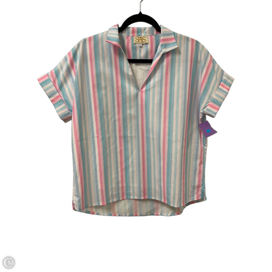 Top Short Sleeve By Clothes Mentor In Blue & Pink, Size: S
