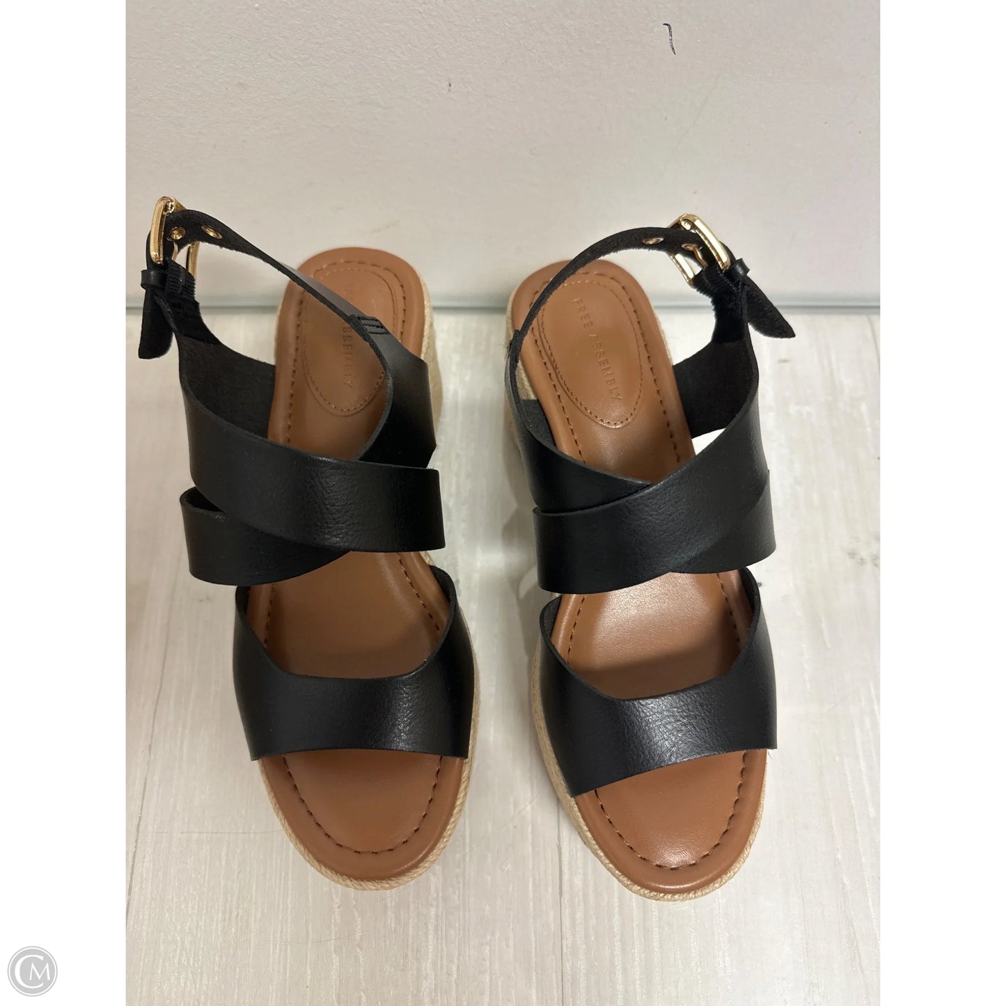 Sandals Heels Block By Free Assembly In Black, Size: 6.5