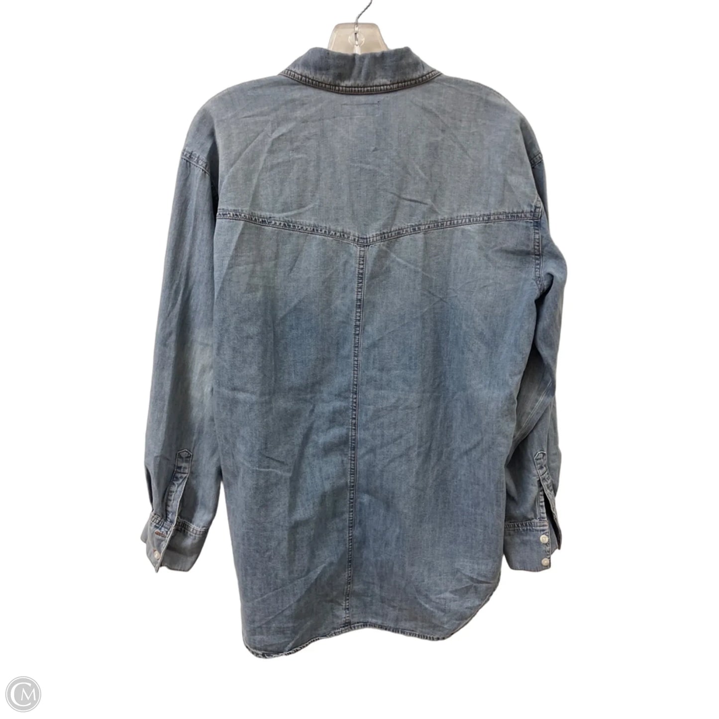 Blouse Long Sleeve By Jessica Simpson In Blue Denim, Size: S