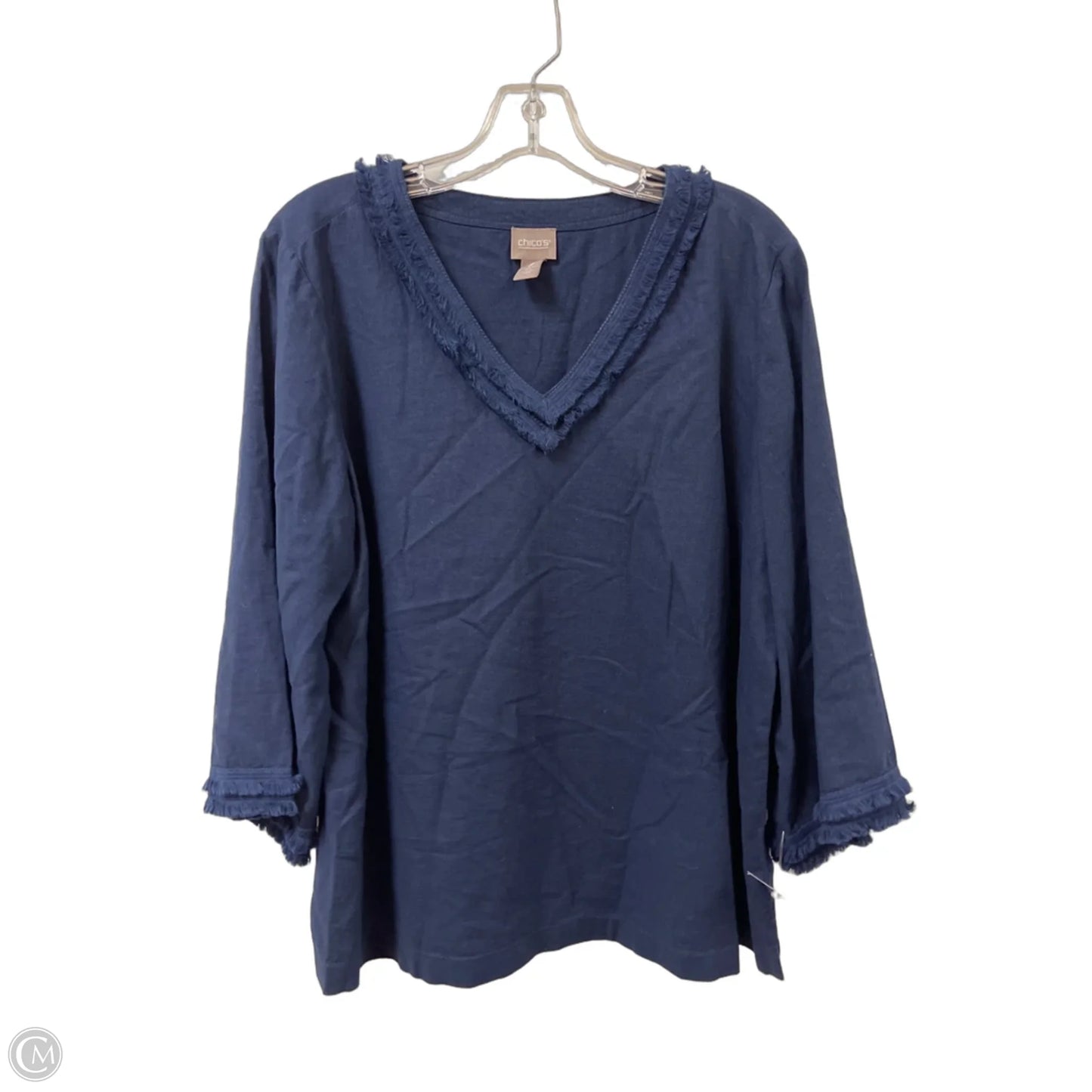 Top Long Sleeve By Chicos In Navy, Size: L
