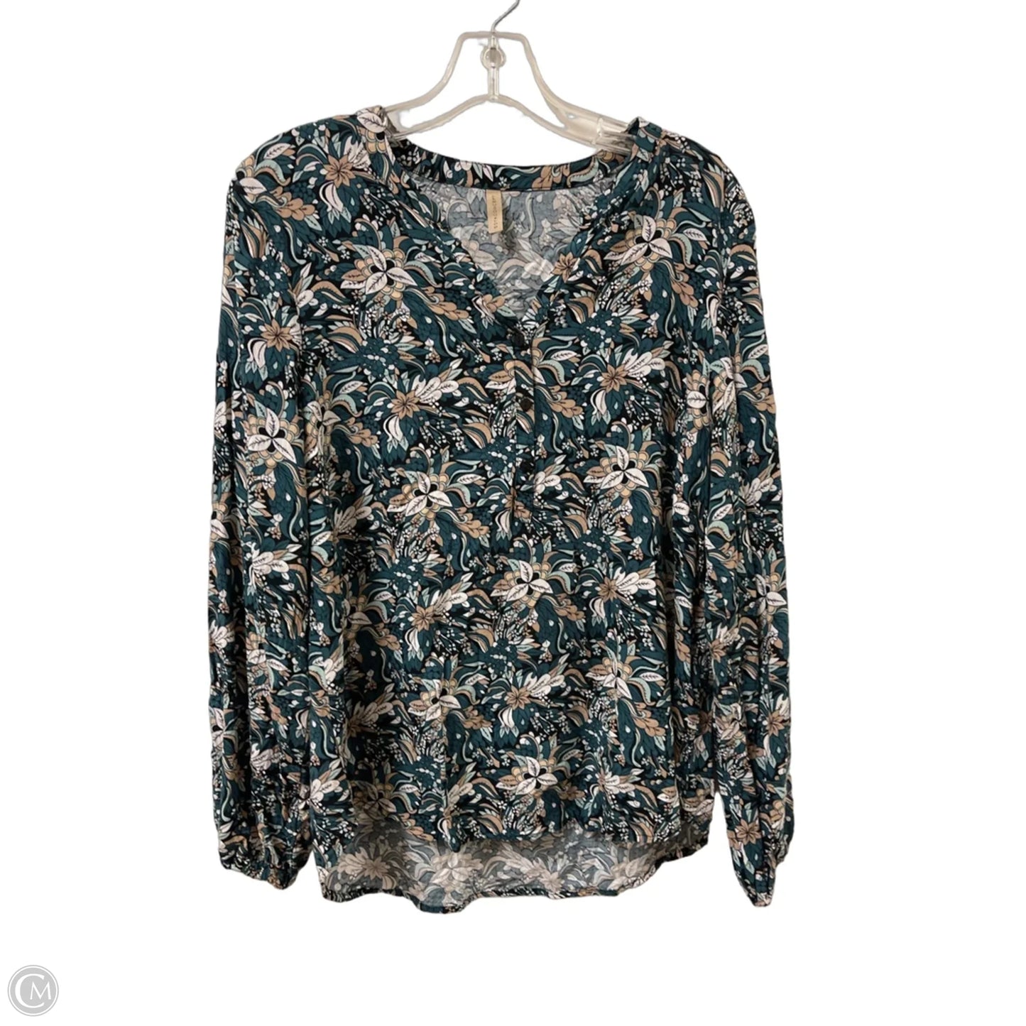 Top Long Sleeve By Clothes Mentor In Black & Green, Size: M
