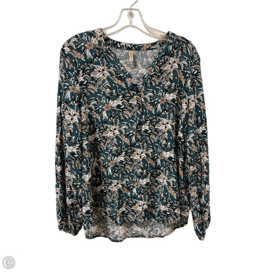 Top Long Sleeve By Clothes Mentor In Black & Green, Size: M