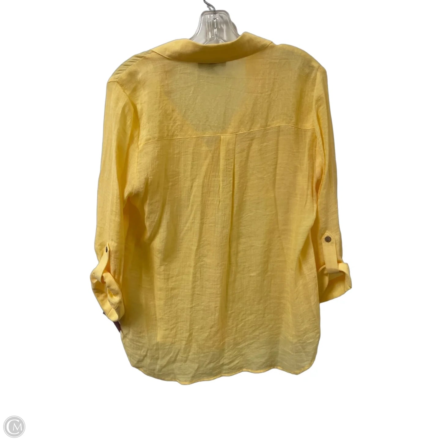 Blouse Long Sleeve By Bcx In Yellow, Size: L