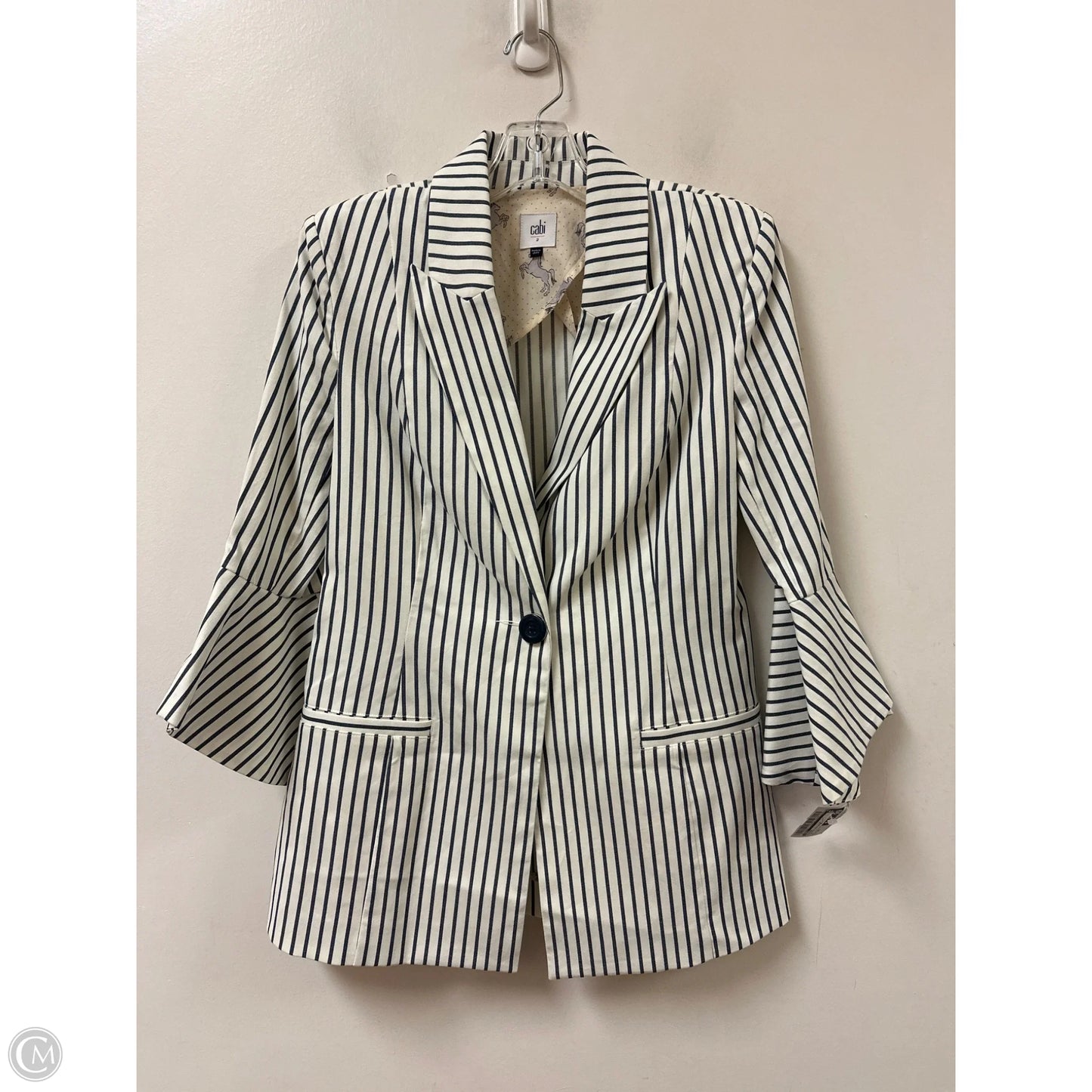 Blazer By Cabi In Striped Pattern, Size: Xs