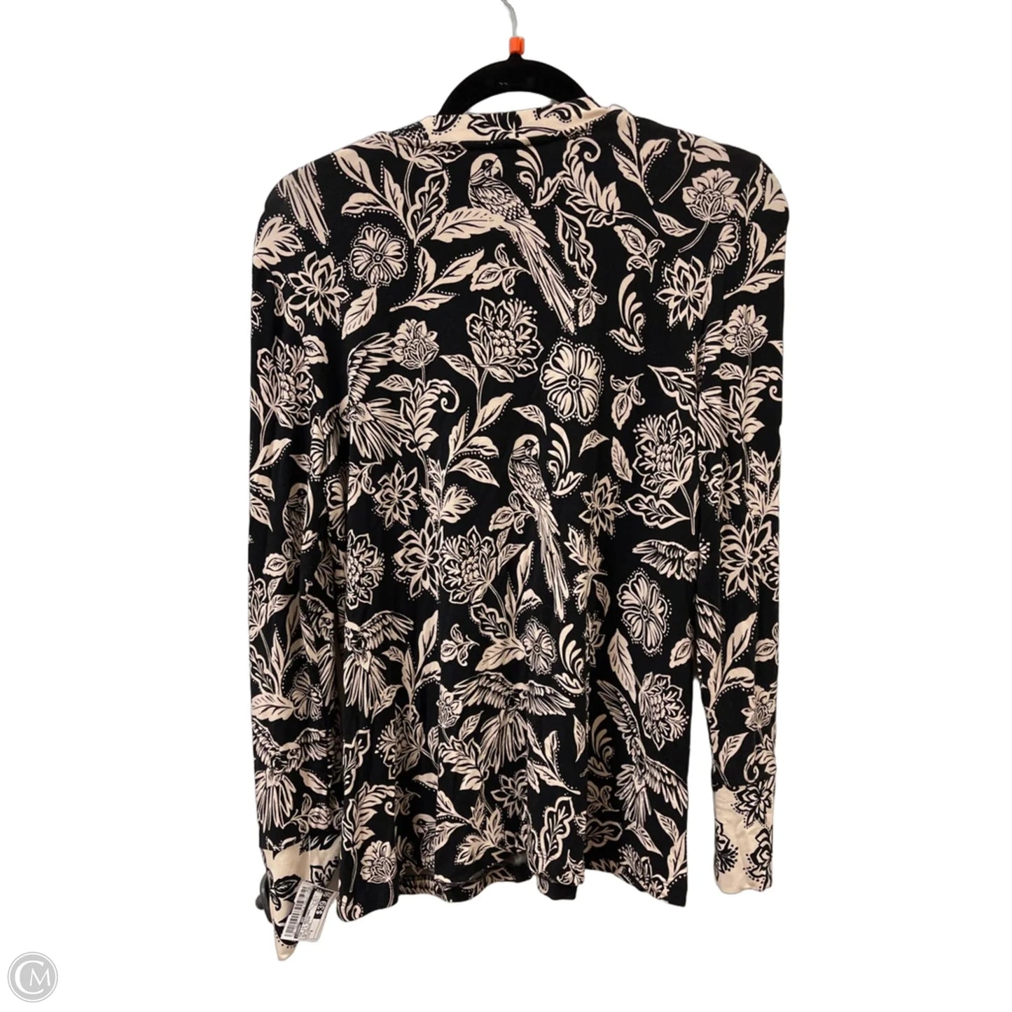 Top Long Sleeve Designer By Johnny Was In Black & Cream, Size: S
