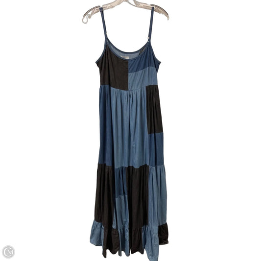 Dress Casual Maxi By Forever 21 In Black & Blue, Size: L