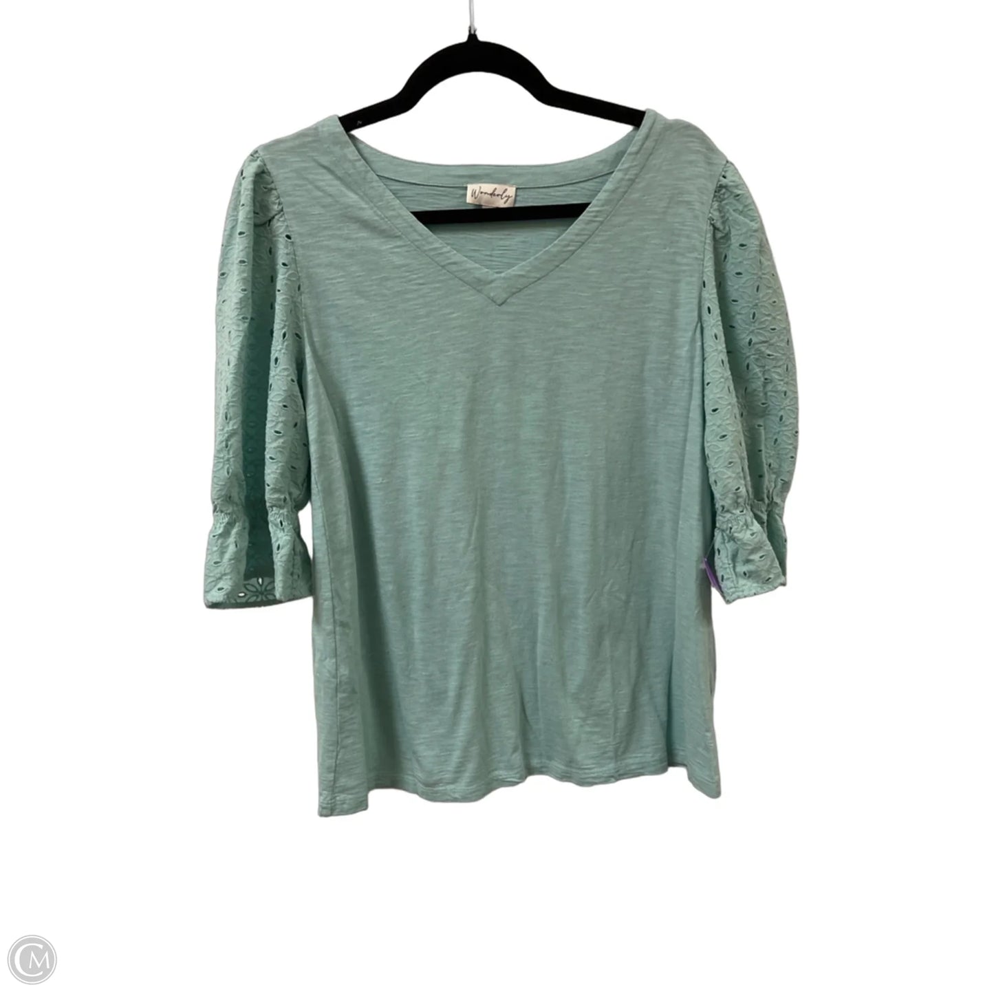 Top Short Sleeve By Wonderly In Blue, Size: M