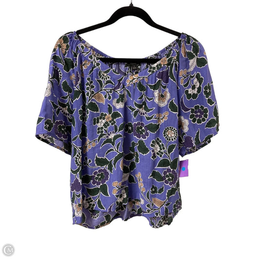 Top Short Sleeve By Ann Taylor In Purple, Size: M