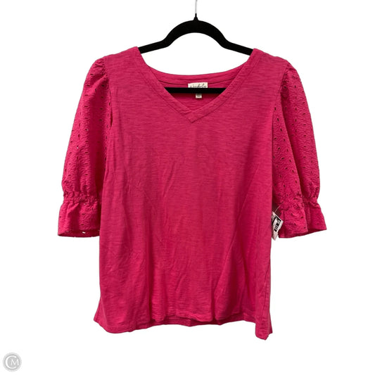 Top Short Sleeve By Wonderly In Pink, Size: M