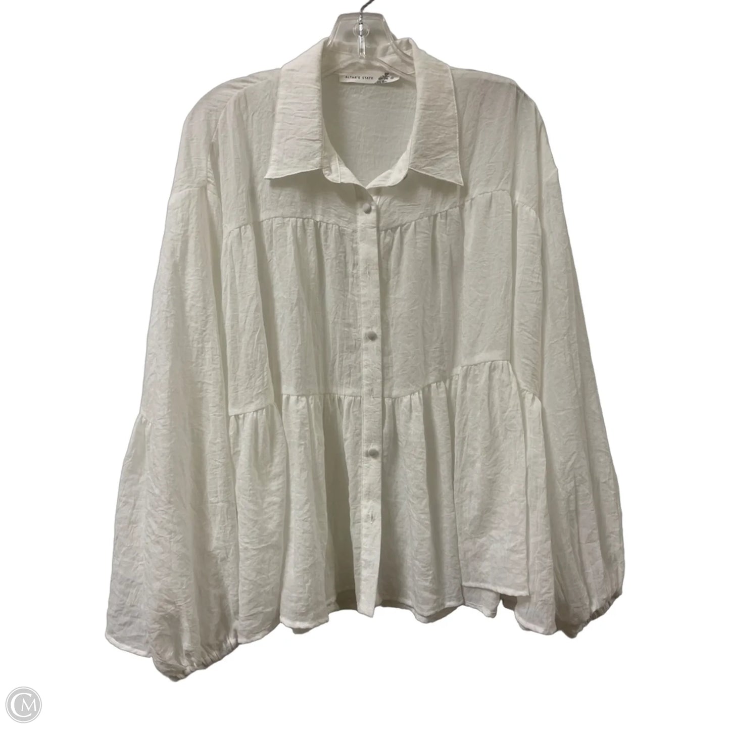 Blouse Long Sleeve By Altard State In White, Size: M