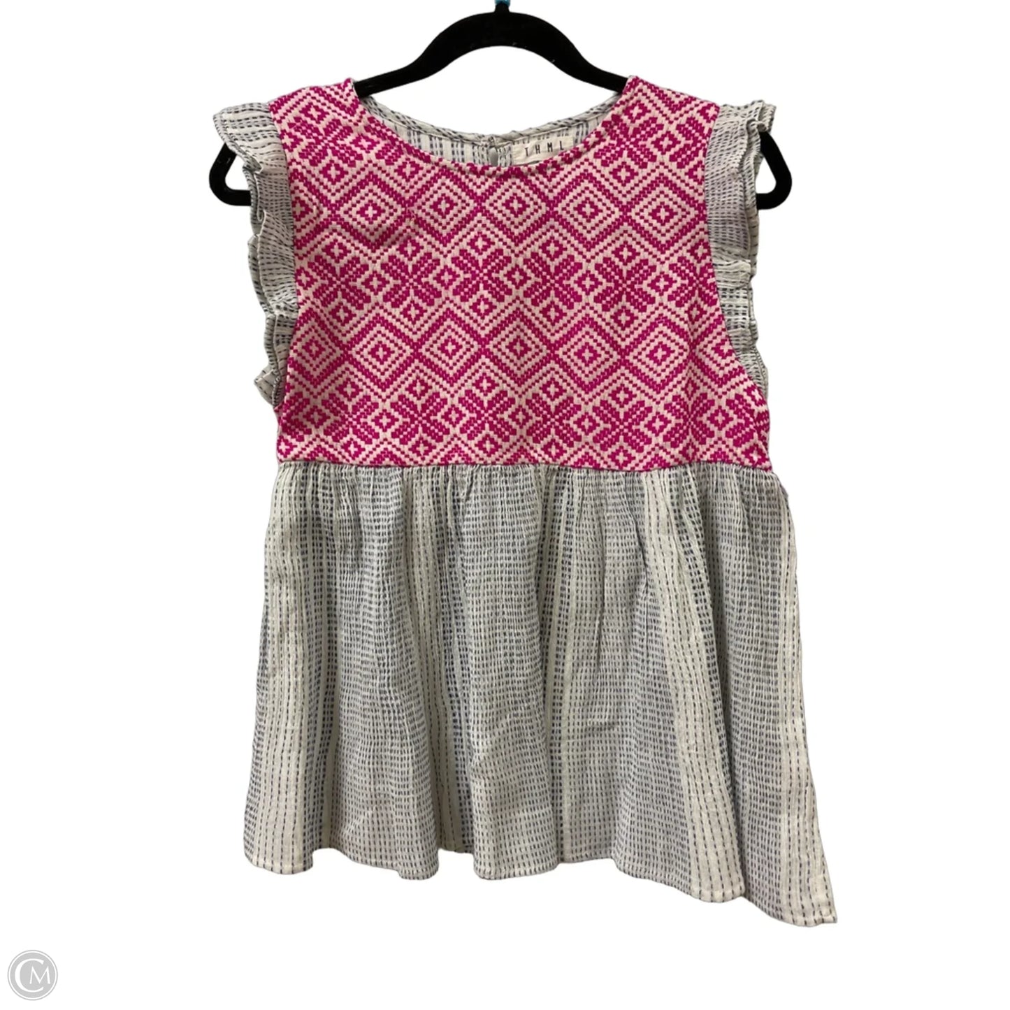 Top Short Sleeve By Thml In Blue & Pink, Size: Xs