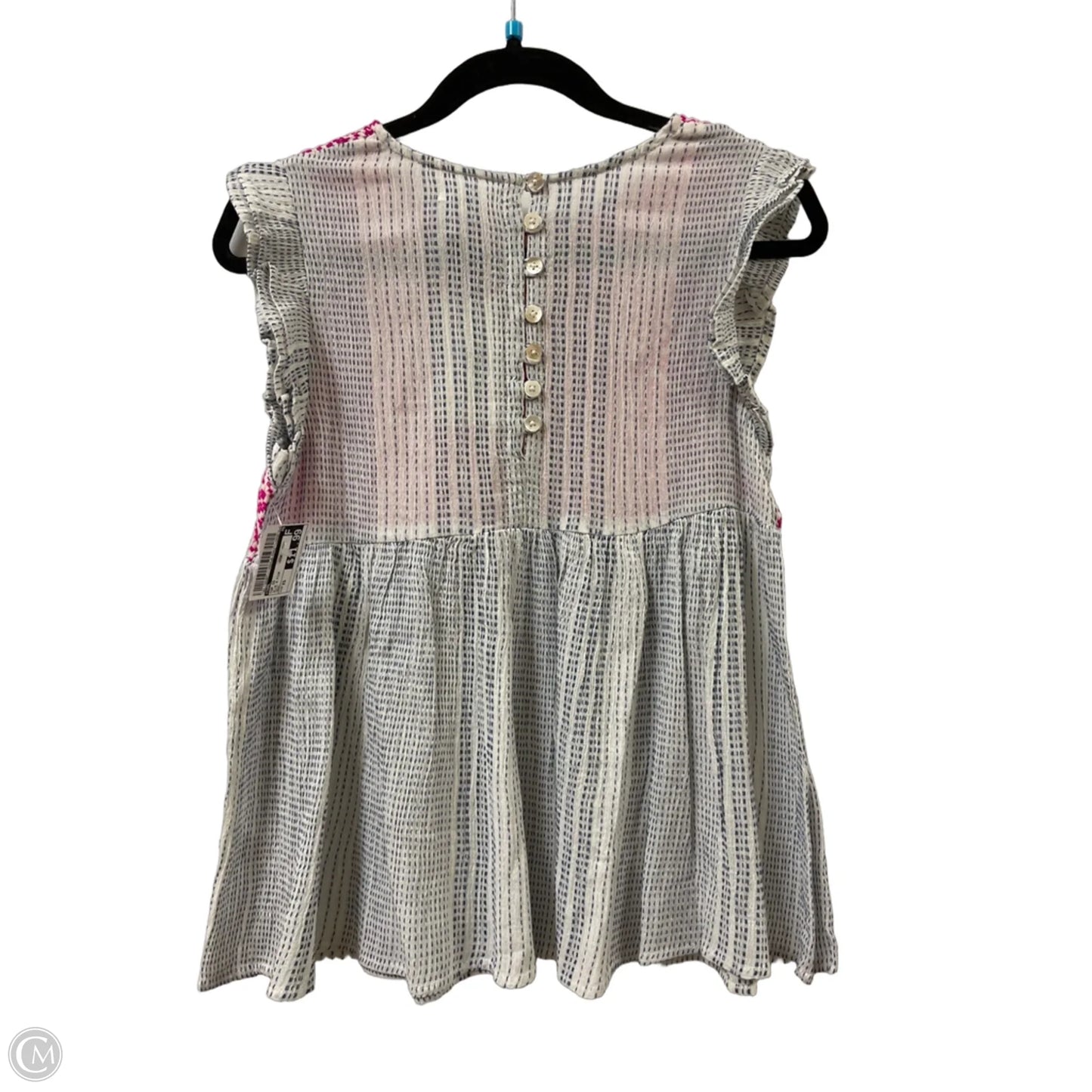 Top Short Sleeve By Thml In Blue & Pink, Size: Xs