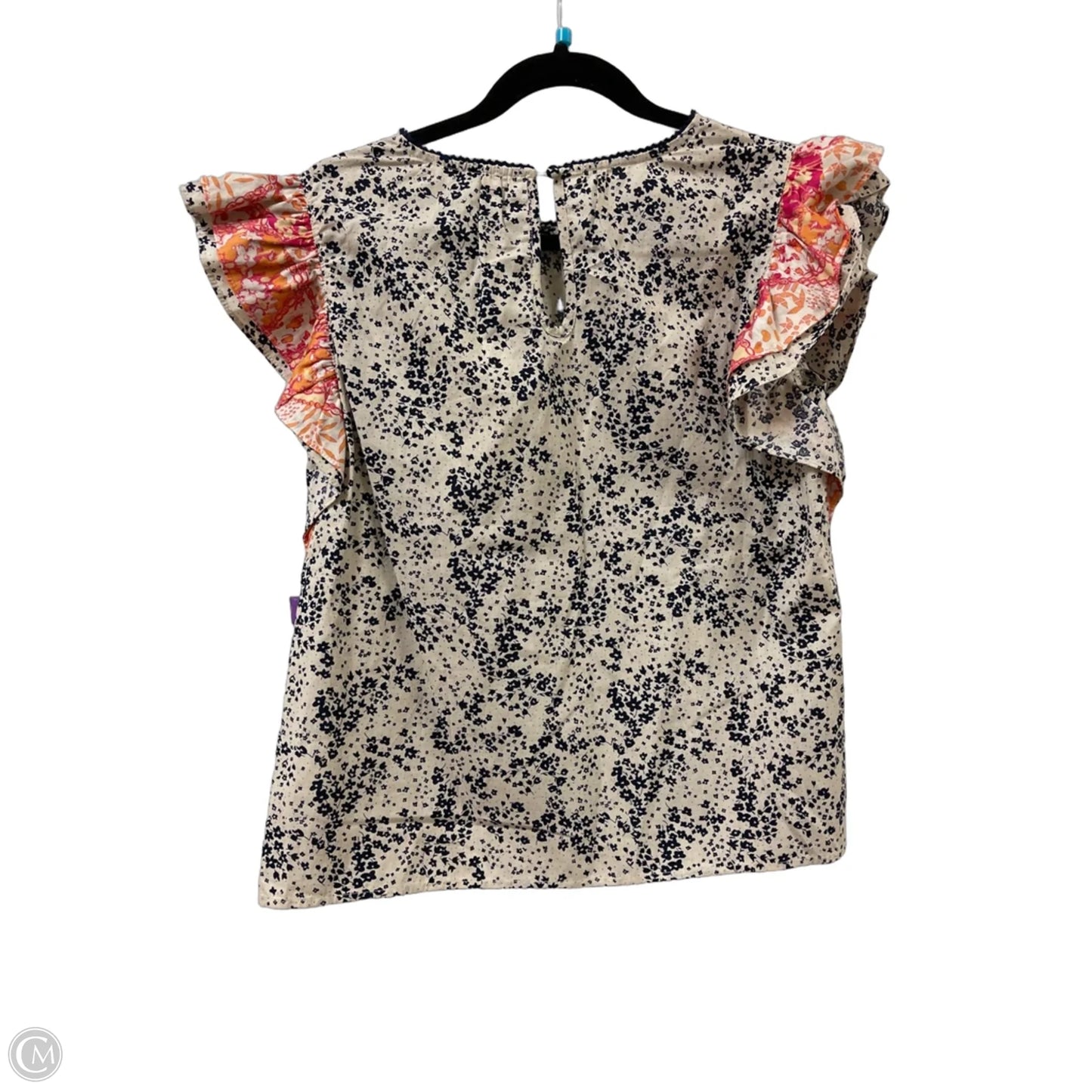 Top Short Sleeve By Thml In Blue & Cream, Size: S