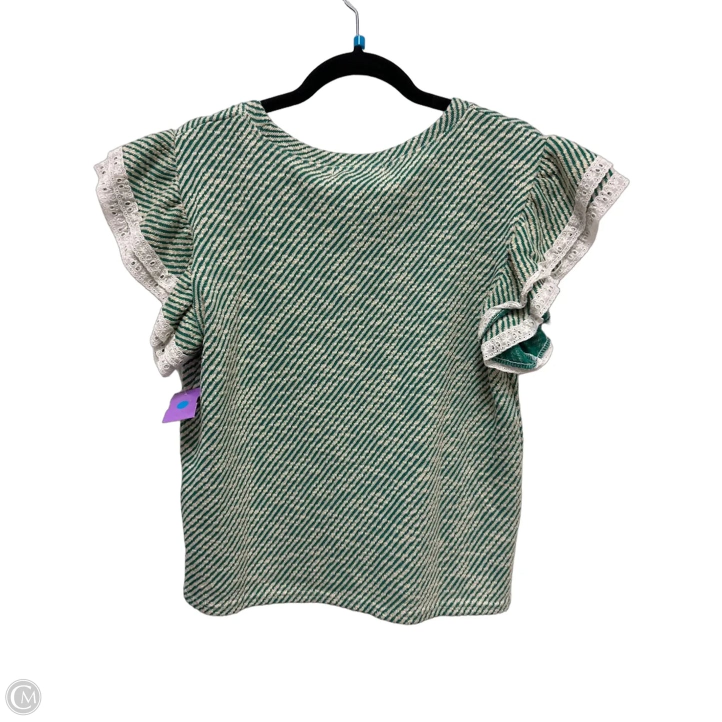 Top Short Sleeve By Clothes Mentor In Cream & Green, Size: S