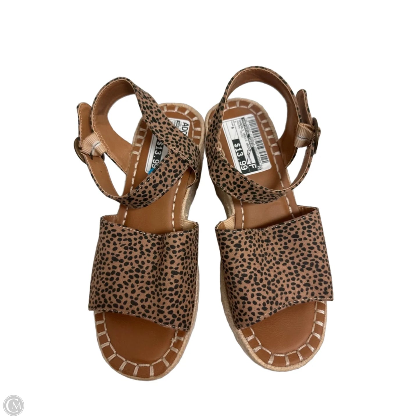 Sandals Heels Wedge By Universal Thread In Animal Print, Size: 6