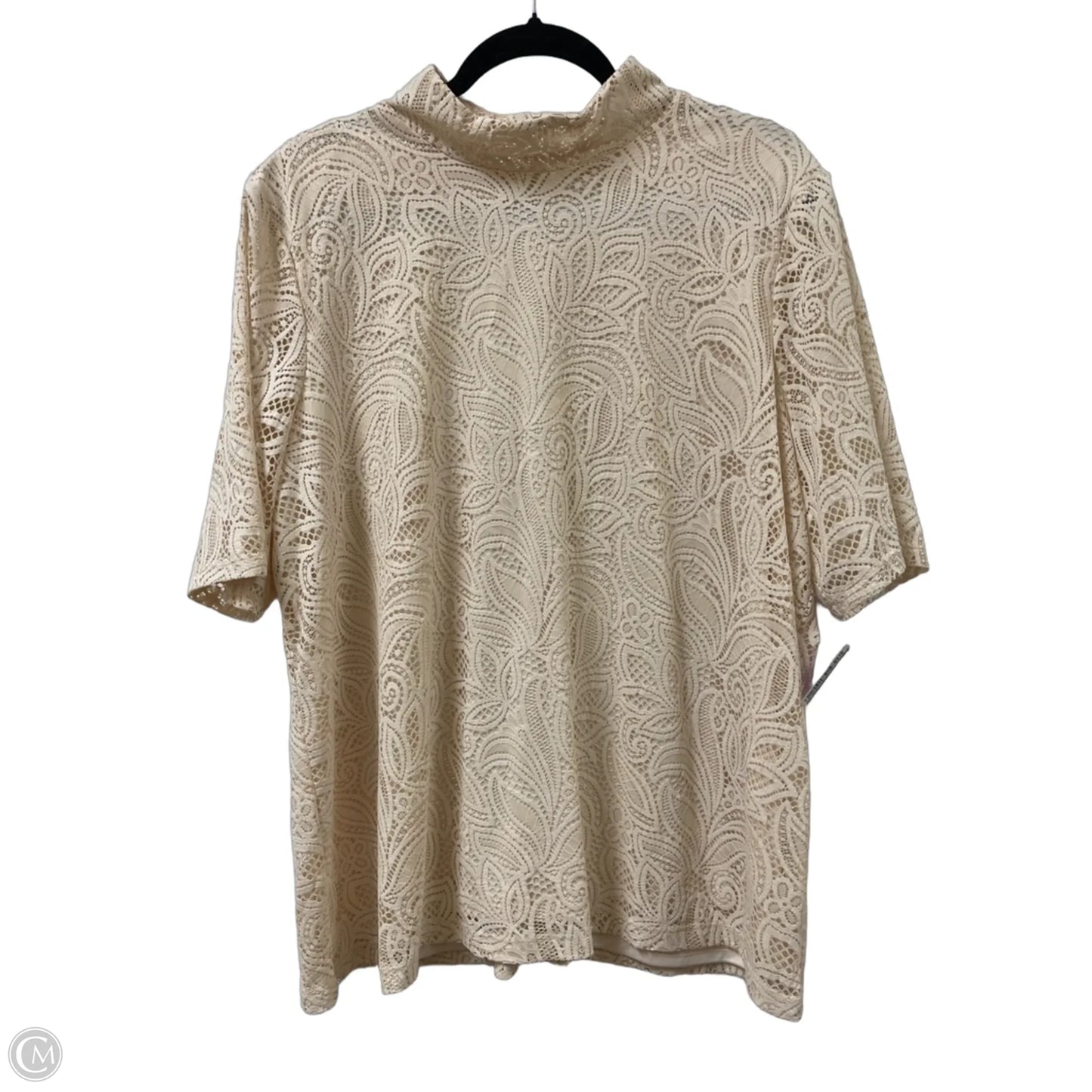 Top Short Sleeve By Chicos In Cream, Size: 1x