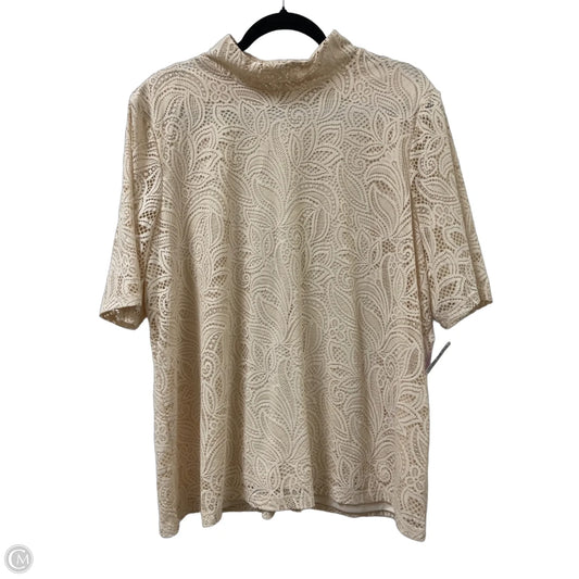 Top Short Sleeve By Chicos In Cream, Size: 1x