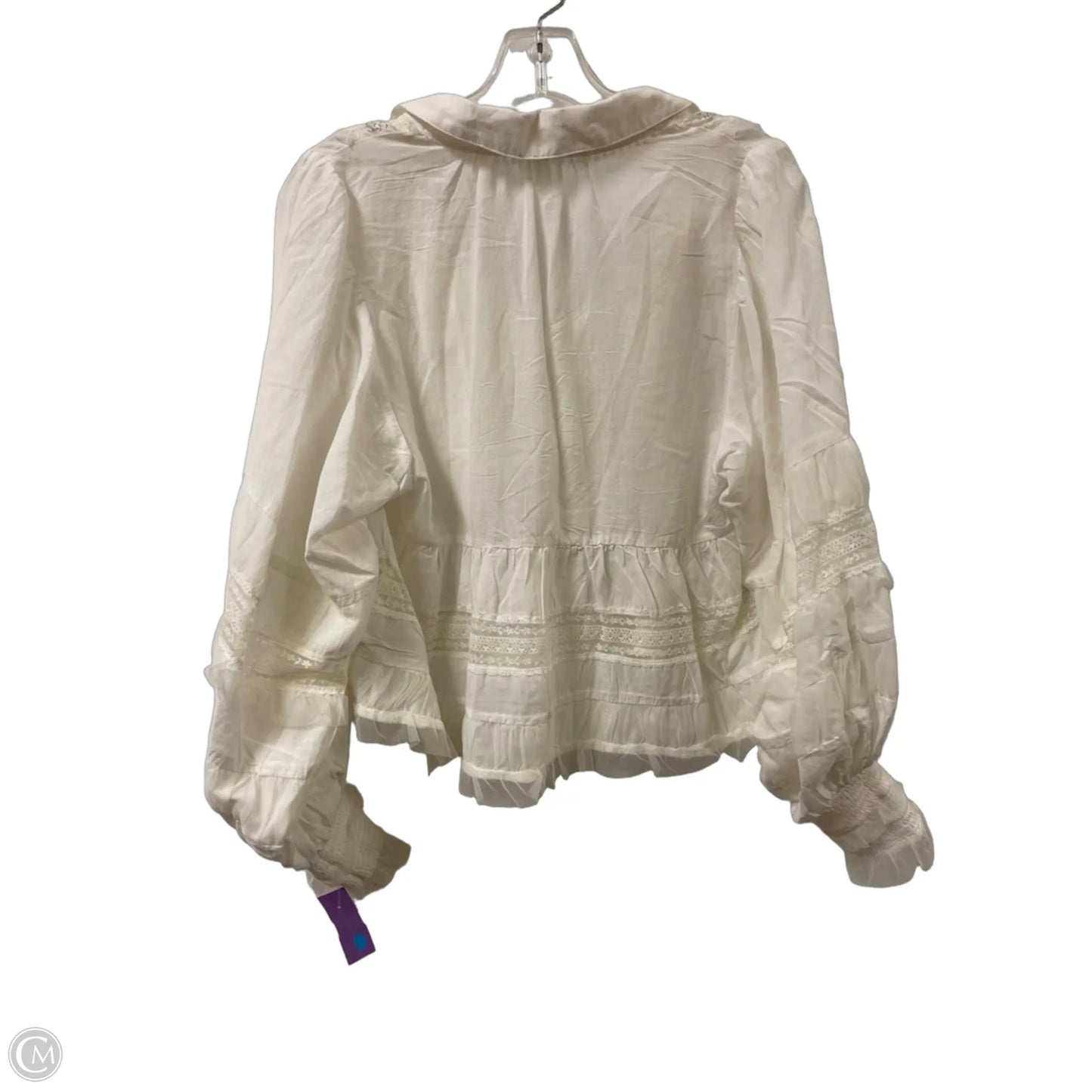 Top Long Sleeve By Anthropologie In White, Size: Xs