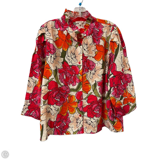 Blouse Long Sleeve By Jodifl In Floral Print, Size: L