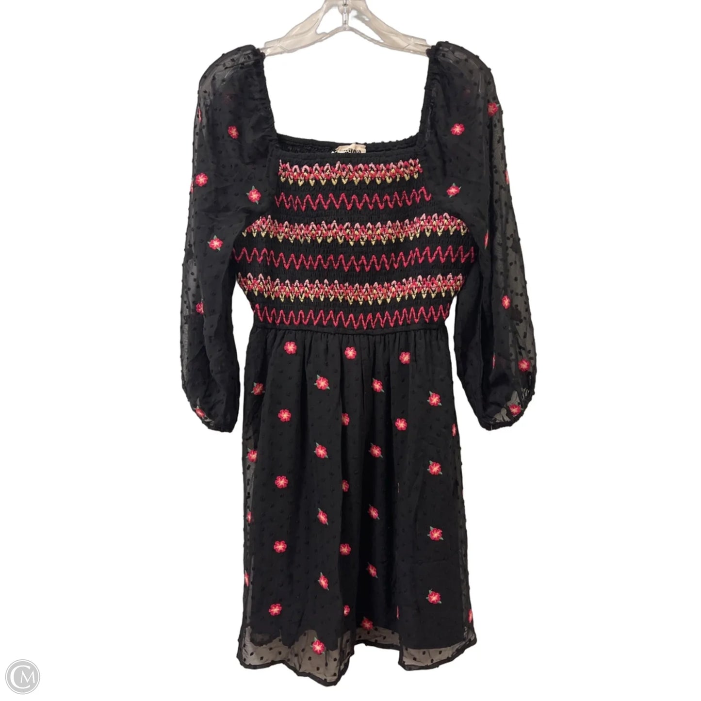 Dress Casual Short By Savanna Jane In Black & Pink, Size: L