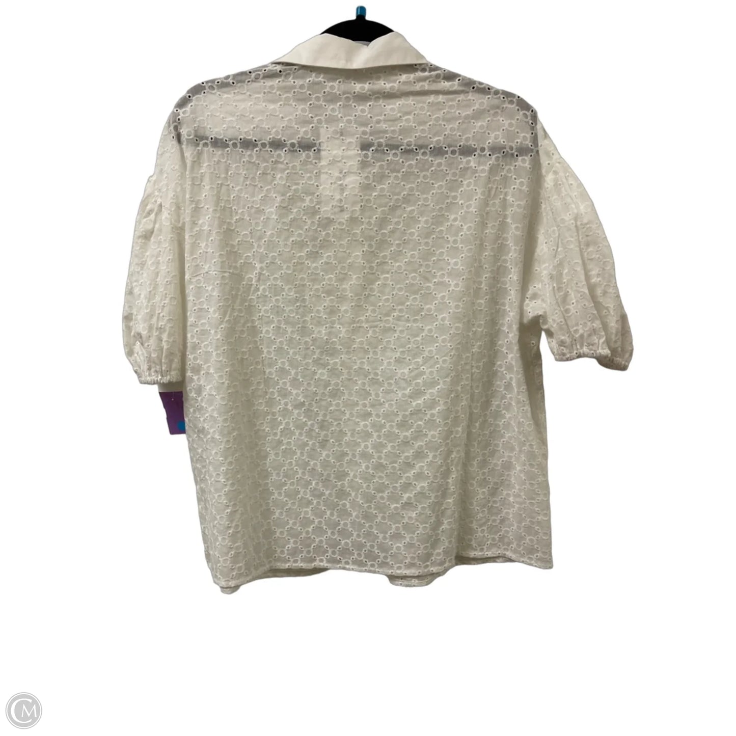 Blouse Short Sleeve By Anniewear In White, Size: Xl