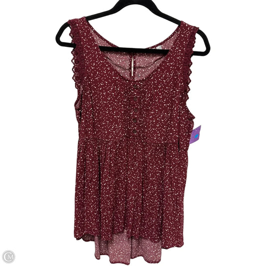 Top Sleeveless By Clothes Mentor In Red & White, Size: L